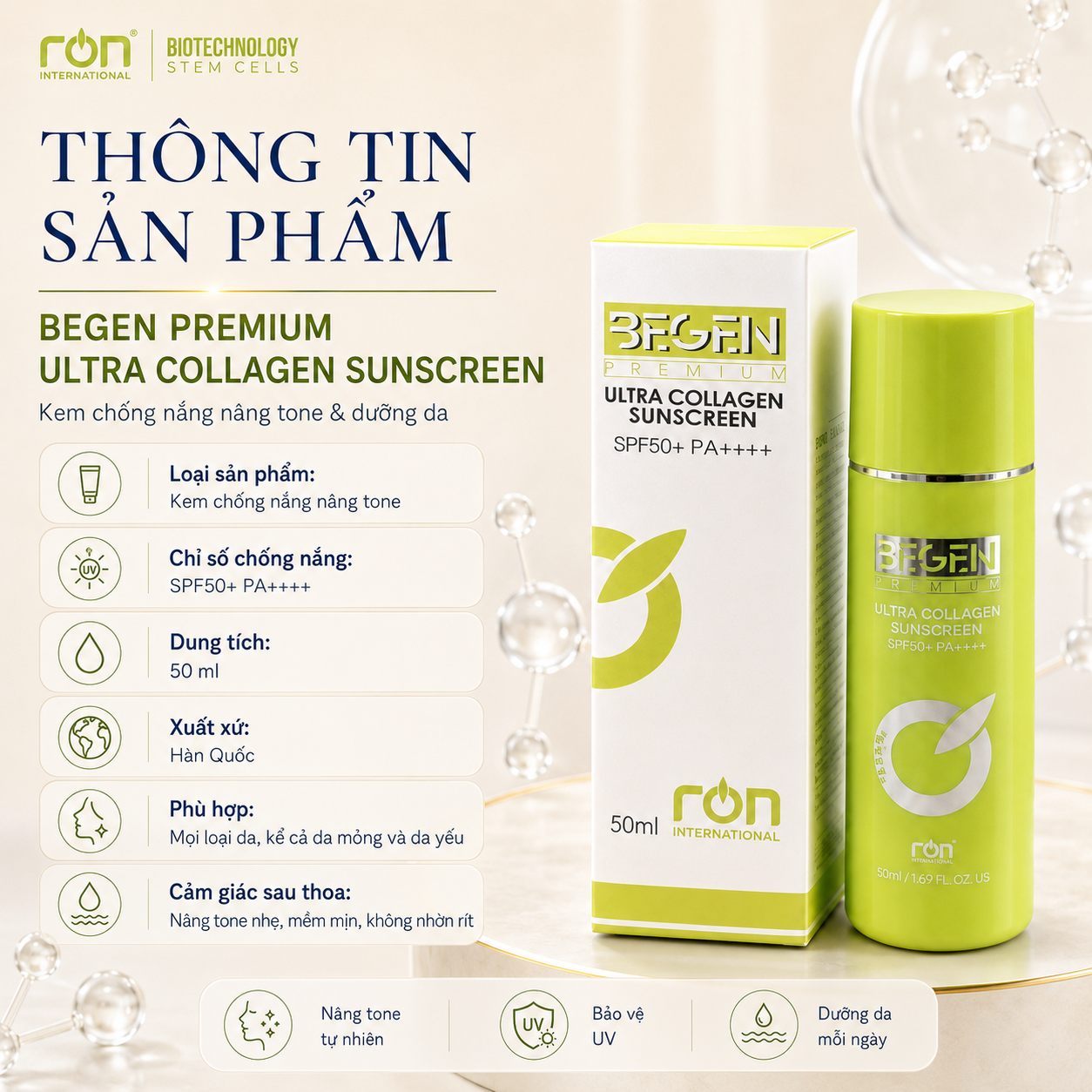 Kem Chống Nắng/ Ultra Collagen Sunscreen 50+